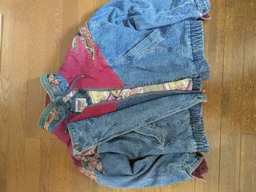 [ 개성파 ] 데님 자켓 절개 디자인 올 패턴 안감 빈티지풍 M 사이즈