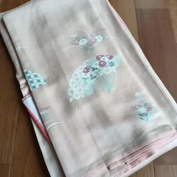 호몬기 옷감 라이트 핑크 꽃무늬