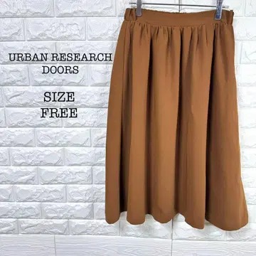 어반 리서치 도어스 플레어 스커트 브라운 FREE 허리 리본 포함
