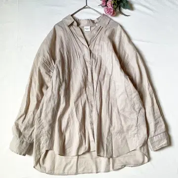 어반 리서치 도어스 코튼 로운 셔츠 루즈핏 베이지 긴팔