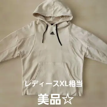 adidas 후드 부착 후드티 여성용 XL 상당 아이보리