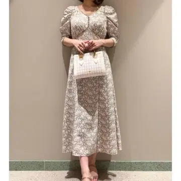 snidel Sustainable 바리에 프린트 원피스 베이지 0 여름