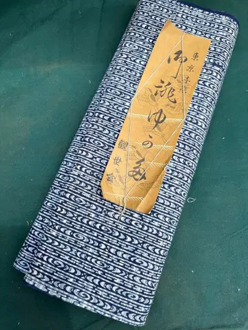 네이비 화이트 본염 유카타 옷감