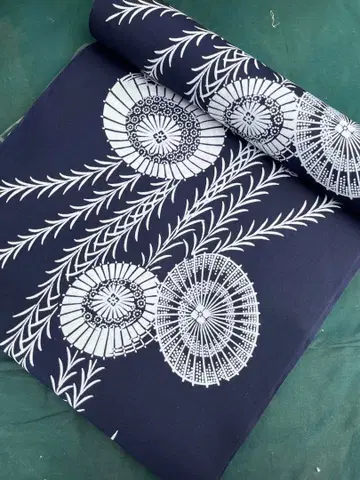 네이비 화이트 본염 버들 뱀눈 우산 일본식 우산 유카타 옷감