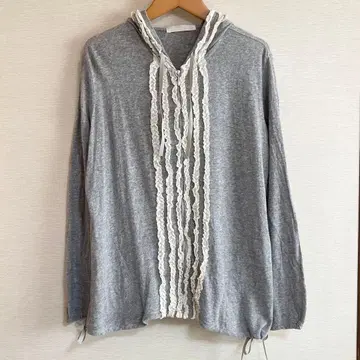 핑크하우스 PINKHOUSE 후드티 그레이 긴팔 프릴 겉옷