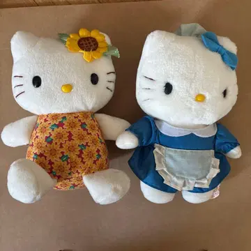 레어 웨이트리스 봉제 인형 레트로 헬로키티 해바라기