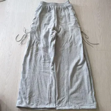 그레이 와이드 스웨트 팬츠 F 사이즈