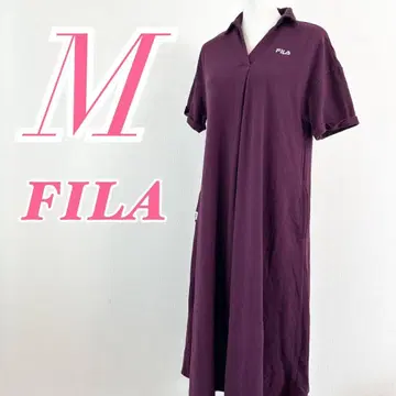 FILA 반팔 원피스 M 퍼플 스키퍼 A라인 플레어 캐주얼
