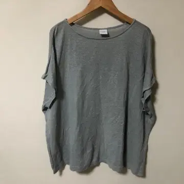 어반 리서치 DOORS 그레이 린넨 코튼 와이드 티셔츠 E085