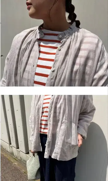 새상품 네스트로브 라미턱 칼라 박시 셔츠