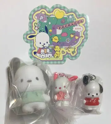 산리오 포차코 4점 카라비너 메지루시 씰 원톤 마스코트 벚꽃