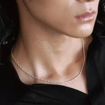 WYM 실버 925 크로스 링크 체인 목걸이