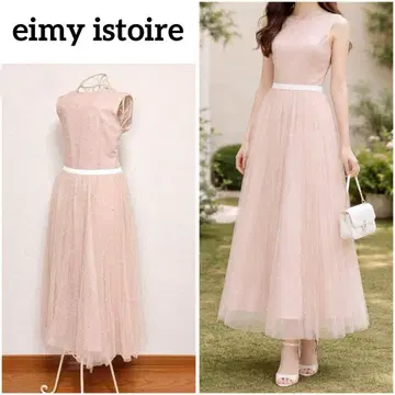 eimy istoire 펄 도트 백 오픈 튤 원피스