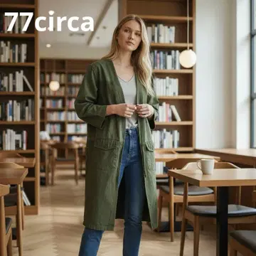 완판 77circa 재구축 밀리터리 노카라 코트 프리 사이즈