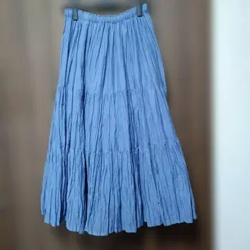 컨디션 최상 SHIPS 라이트 블루 코튼&큐프라 플리츠 스커트 F
