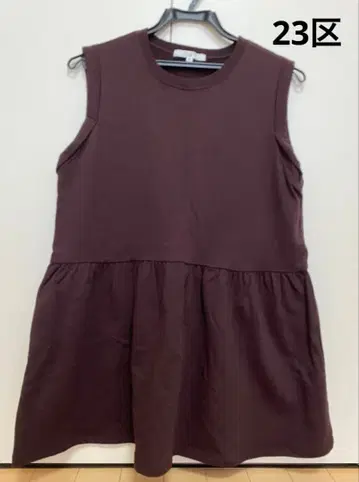 SLOW 23구 슬리브리스 튜닉 40 사이즈 브라운