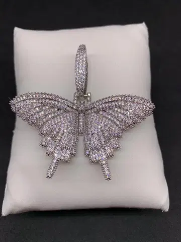 Butterfly 실버 나비 파피용 블링블링 목걸이 지르코니아