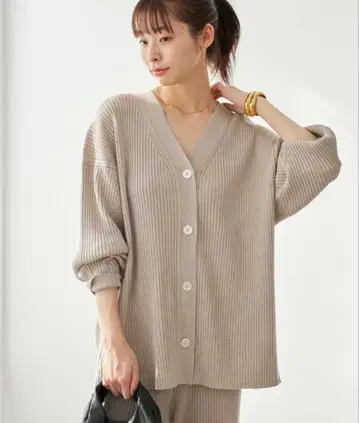 Plage jazz linen rib 가디건