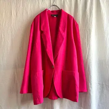 빈티지 핑크 라이트 자켓 린넨풍 USA제 구제 의류