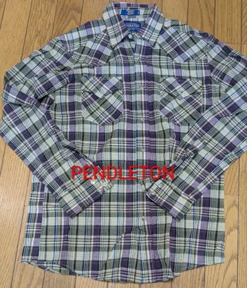 PENDLETON 체크 무늬 웨스턴 셔츠 100% 코튼