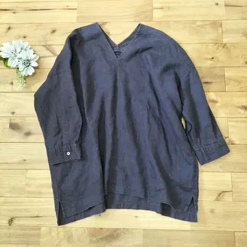 URBAN RESEARCH DOORS 린넨 V넥 와이드 풀오버