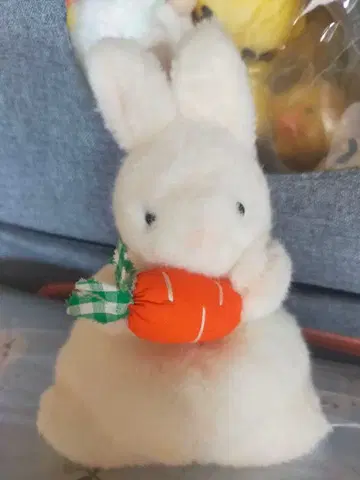 쇼와 레트로 세키구치 당근 토끼 봉제 인형 화이트 약 20cm
