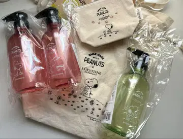 록시땅 스누피 스프링 보틀 3개, 미니 파우치, 백 세트