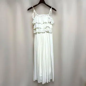 y041803 INGNI 원피스 M 드레스 화이트 시스루 플레어