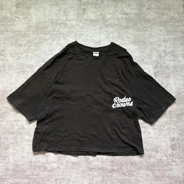 RODEO CROWNS 로데오 크라운 로고T 블랙 데님 패치 아메카지