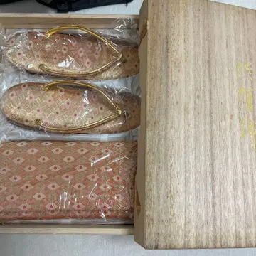 조리와 백 세트 핑크 계열 기모노 후리소데 성인식 졸업식 결혼식