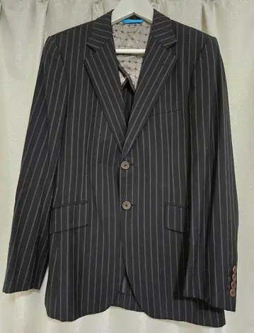 쇼와 레트로 백 오픈 핀스트라이프 갱 스타일 테일러드 자켓 새상품급