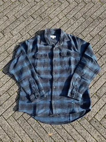 헤비 플란넬 셔츠 섀도우 체크 옴브레 디자이너 아카이브