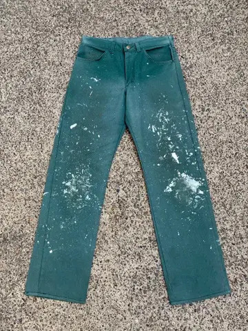 70s.80s 'Lee' 페인트 보로 코튼 워크 팬츠 w32 L32