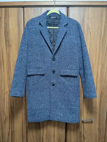 PROVA 블루 계열 트위드 체스터 코트 사이즈 L