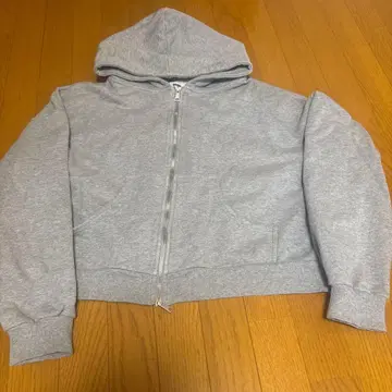 SINSS 그레이 후드 부착 집업 후드티