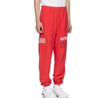 HERON PRESTON x NASA 로고 와펜 자수 스웨트 팬츠