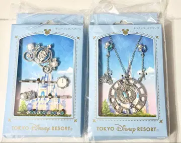 디즈니랜드 신데렐라 목걸이 귀찌 포니 후크 헤어핀