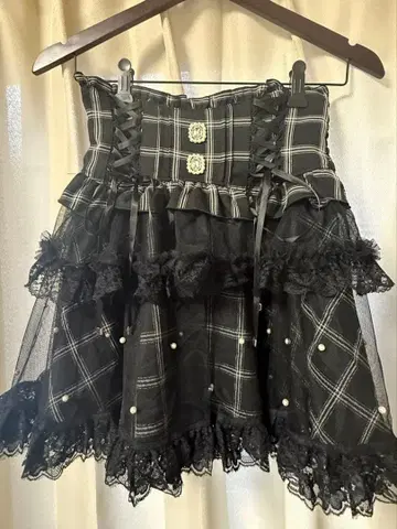 노에미 NOEMIE 백리본 펄 튤 티어드 치마바지