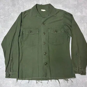 70s 미군 OG 107 코튼 새틴 셔츠 유틸리티 셔츠