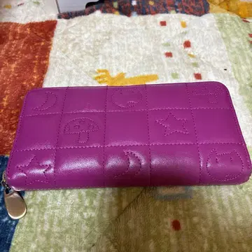 츠모리치사토 라운드 장지갑 고양이 퀼팅