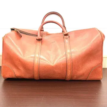 다케오 키쿠치 오렌지 가죽 보스턴 백