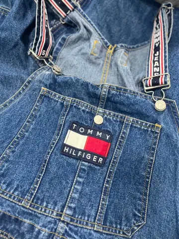 TOMMY HILFIGER 데님 멜빵바지