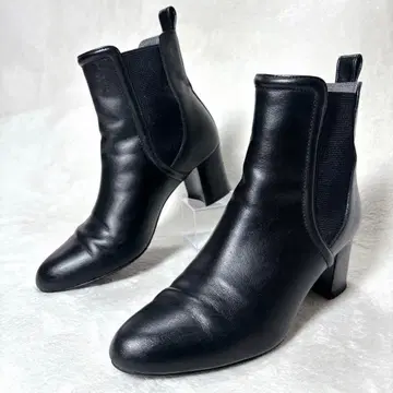 [새상품급] DIANA 사이드 고어 부츠 24.0cm 블랙 천연 가죽 숏