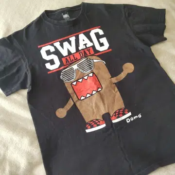 Domo SWAG ALL DAY 도모군 티셔츠 M 블랙 구제 의류