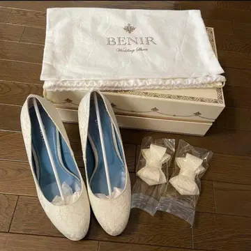 BENIR 웨딩 슈즈 33 레이스 클로즈토 리본 포함