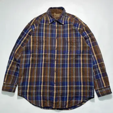 00s 세인트 존스 베이 헤비 플란넬 셔츠 L 브라운 체크 8176