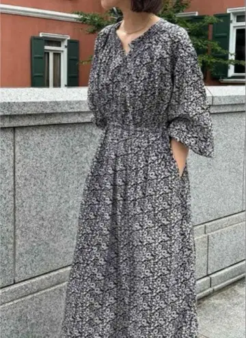 오드리앤존와드 인도 코튼 드로스트 개더 맥시 원피스 9