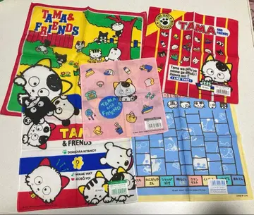 우리 타마 아니? 사이즈 제각각 손수건 5장 세트 쇼와 레트로