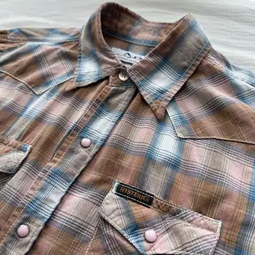 HYSTERIC GLAMOUR 플란넬 셔츠/체크 셔츠 핑크 버튼