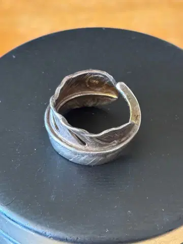 특대형 페더 반지 실버 깃털 모티브 남성 액세서리